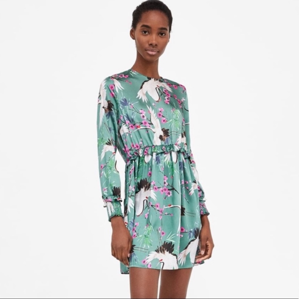 Zara Heron and Cherry Blossom Dress
